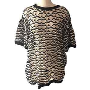 Vtg Under Cover Black white mesh gold top cover up Women’s Sz‎ 1x Mede In USA